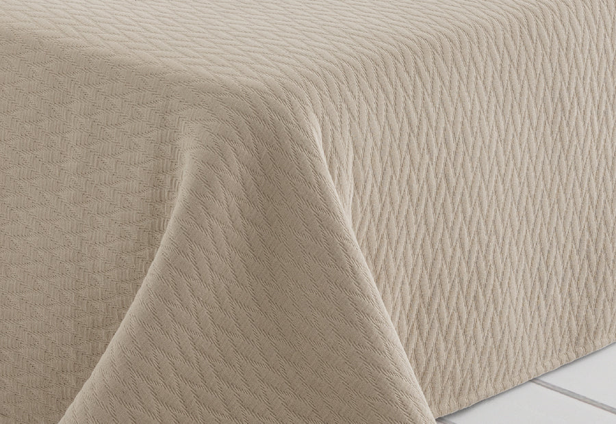 Couette en coton jacquard zigzag écru