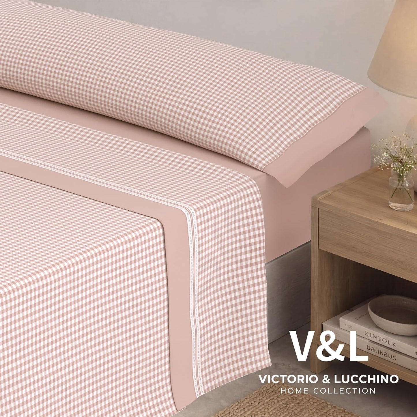 Juego de Sábanas Victorio y Luchino de verano modelo Vicky rosa