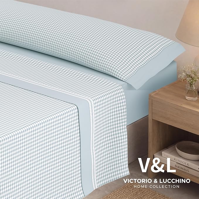 Juego de Sábanas Victorio y Luchino de verano modelo Vicky azul