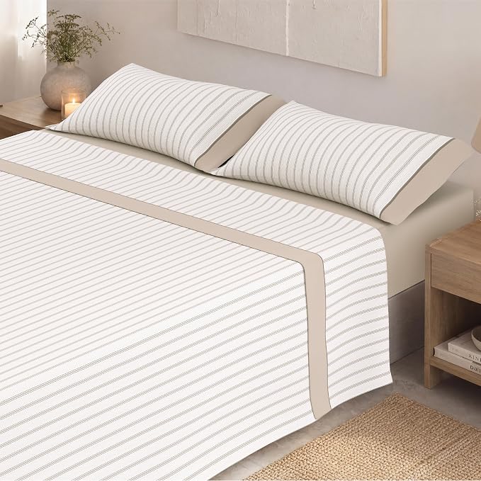 Juego de Sábanas Victorio y Luchino de verano modelo Nuria beige