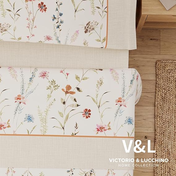 Juego de Sábanas Victorio y Luchino de verano modelo Zahara beige 100% Algodón