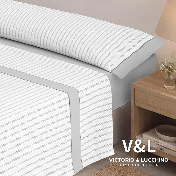 Juego de Sábanas Victorio y Luchino de verano modelo Nuria gris