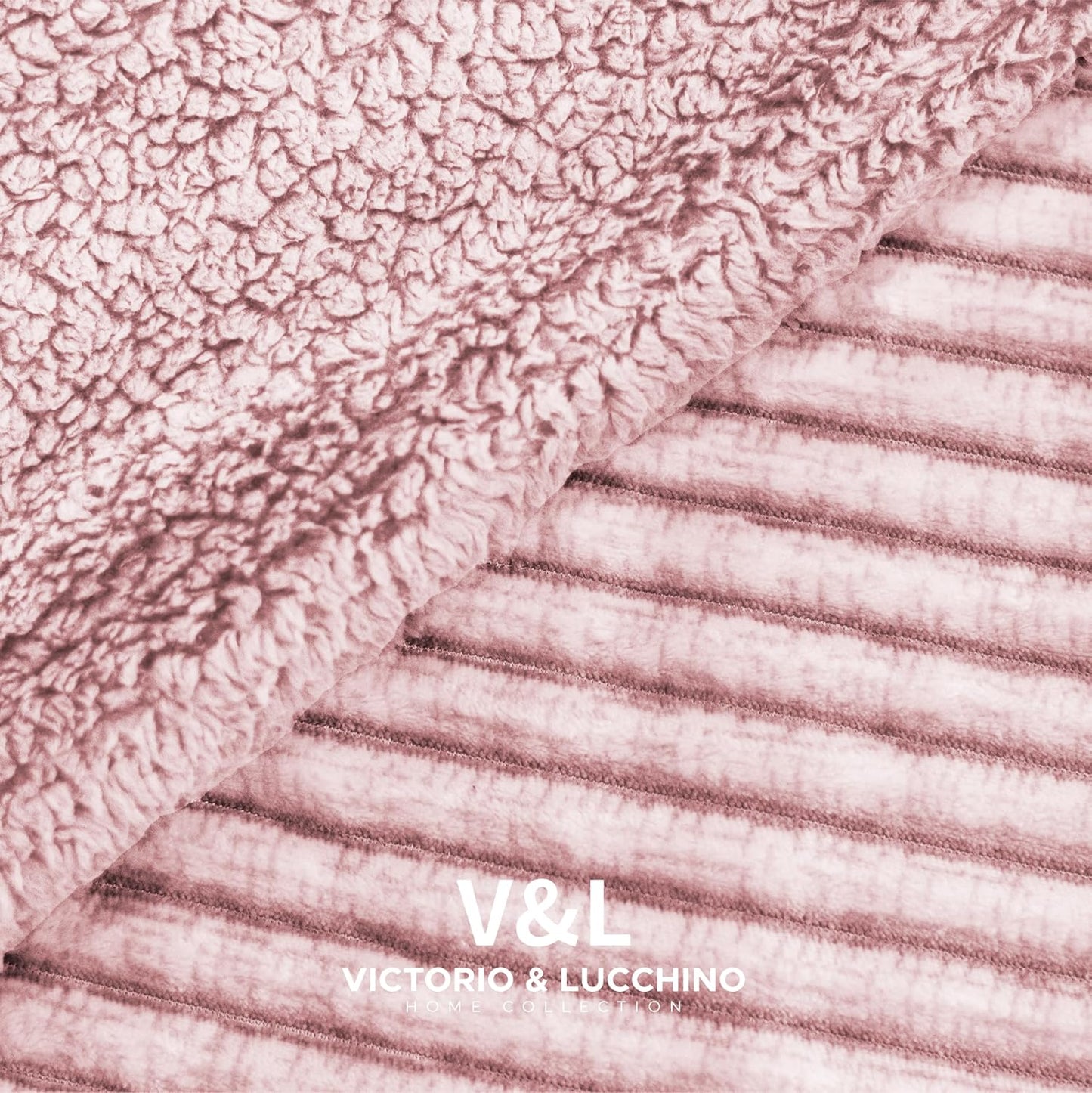 Comforter Jaspeado con Reverso de Borreguito – 650 g/m²  Incluye Funda(s) de Cojín modelo ANAYA  de Victorio&Lucchino en color rosa