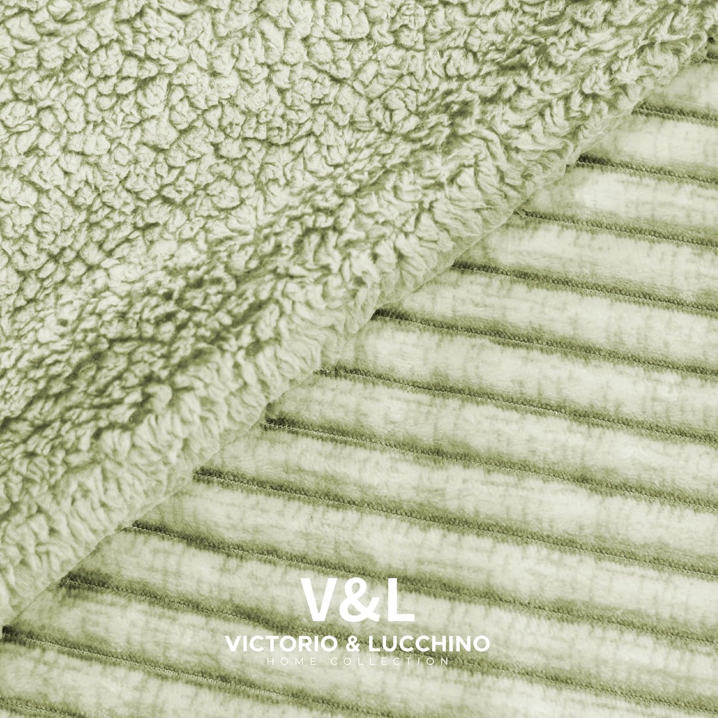 Comforter Jaspeado con Reverso de Borreguito – 650 g/m²  Incluye Funda(s) de Cojín modelo ANAYA de Victorio&Lucchino en color verde