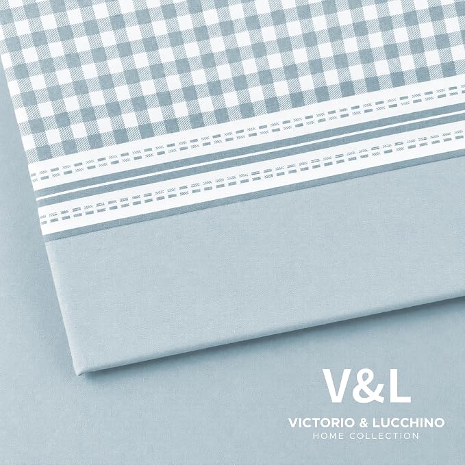Juego de Sábanas Victorio y Luchino de verano modelo Vicky azul