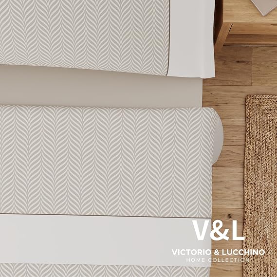 Juego de Sábanas Victorio y Luchino de verano modelo Analia beige 100% Algodón