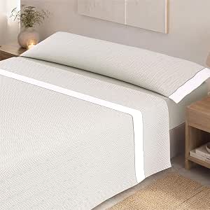 Juego de Sábanas Victorio y Luchino de verano modelo Analia beige 100% Algodón