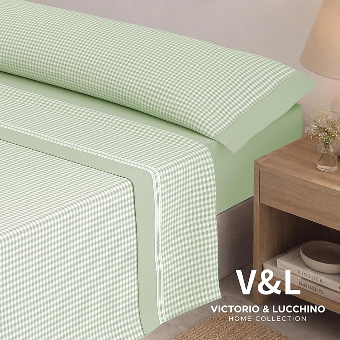 Juego de Sábanas Victorio y Luchino de verano modelo Vicky verde