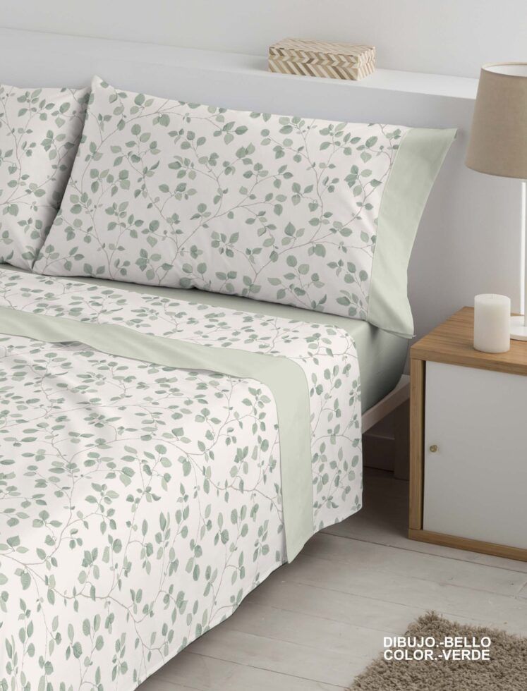 Juego Sábanas 100% Algodón Polo Polo modelo Bello en color Verde