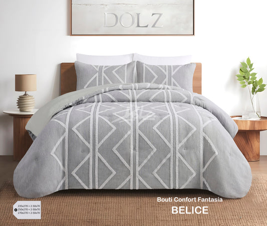 Edredón Jacquard  con borreguito modelo Belice de Dolz color gris
