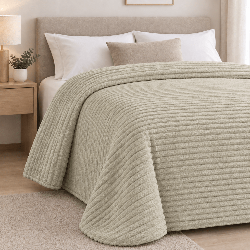 Edredón Sherpa color beige MIX de  Ankelí