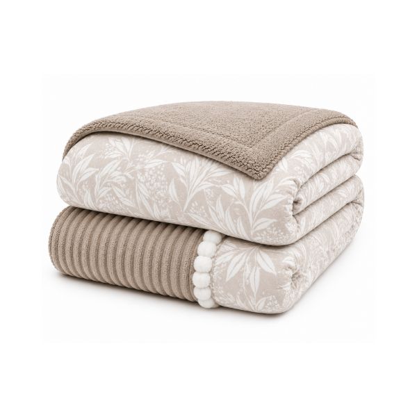 Edredón conforter sherpa estampado con borreguito 650gr MONTBLANC Dmateo color beige