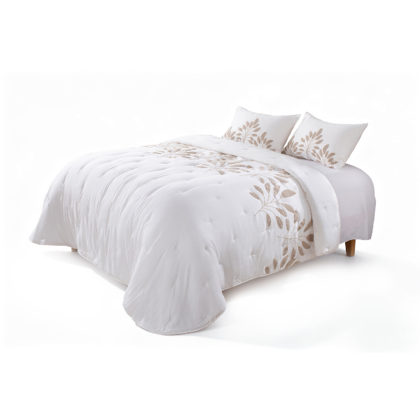 Colcha bouti color natural bordada MELISA marca CLARA VIDAL