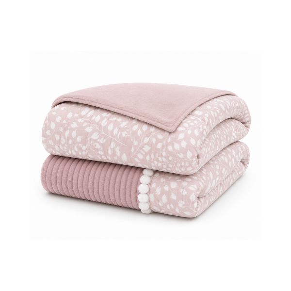 Edredón conforter sherpa estampado con borreguito 650gr ICEBERG Dmateo color rosa
