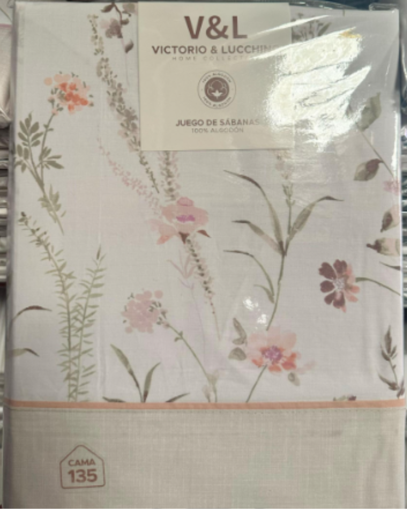 Juego de Sábanas Victorio y Luchino de verano modelo Zahara beige 100% Algodón