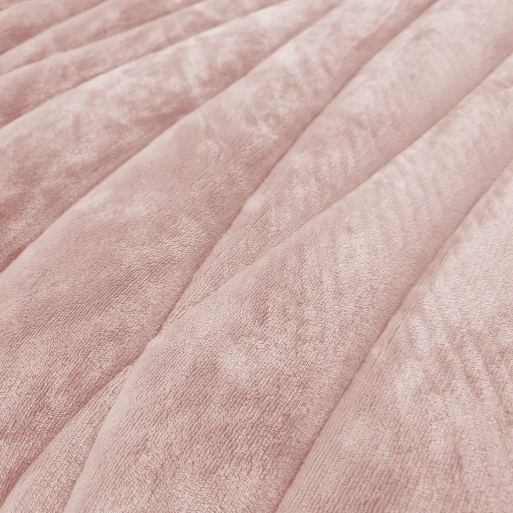 Edredón borreguito y terciopelo rayas geométricas nude modelo Mare de MANTEROL