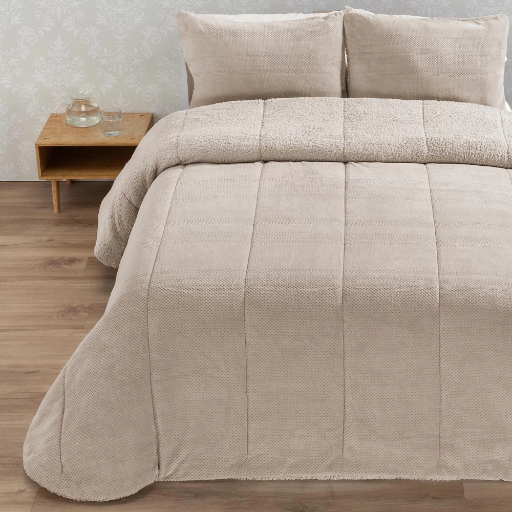 Edredón borreguito semiliso color beige - Riso de MANTEROL