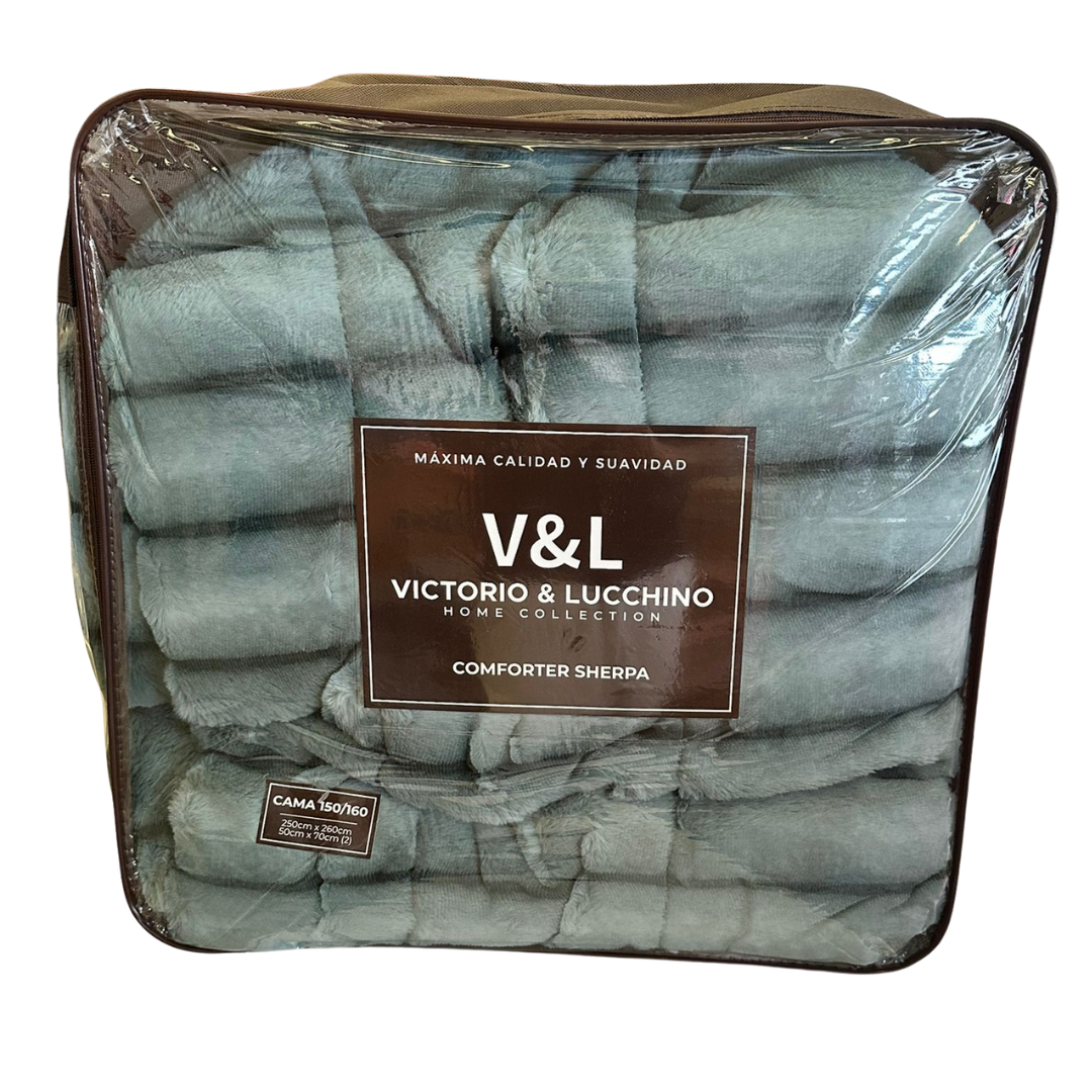 Edredón Conforter agua marina sedalina 800 gr modelo  Faux de Victorio&Lucchino