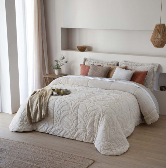 Edredón beige con Sherpa modelo Elai marca Antilo