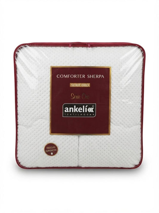 Edredón Sherpa  Shopia marca Ankeli color crudo