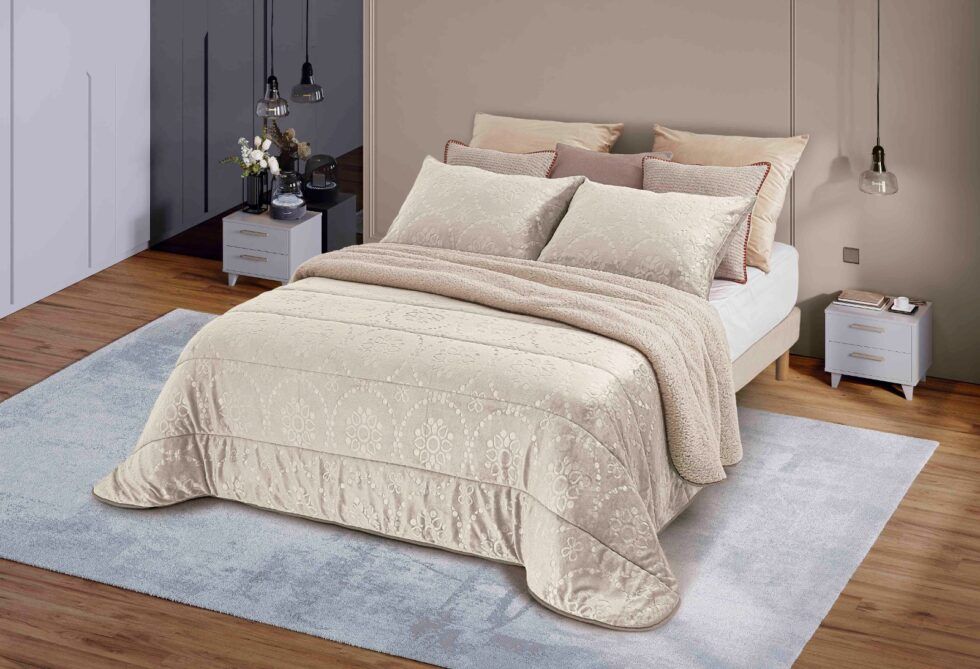 Edredón color beige de Sherpa Estampada Himalaias de Ankelí