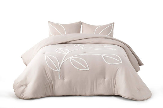 Colcha de invierno - Edredón Jules bordado en relieve color beige de Clara Vidal 400 gramos