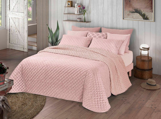 Edredón Sherpa color rosa modelo KARMA de  Ankelí