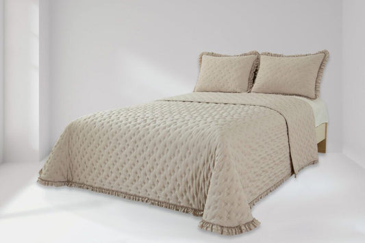 Colcha beige CLARA VIDAL modelo Sizan