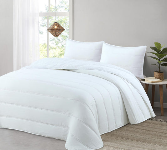 Edredón comforter blanco con sherpa 250gr RALLA dMateo