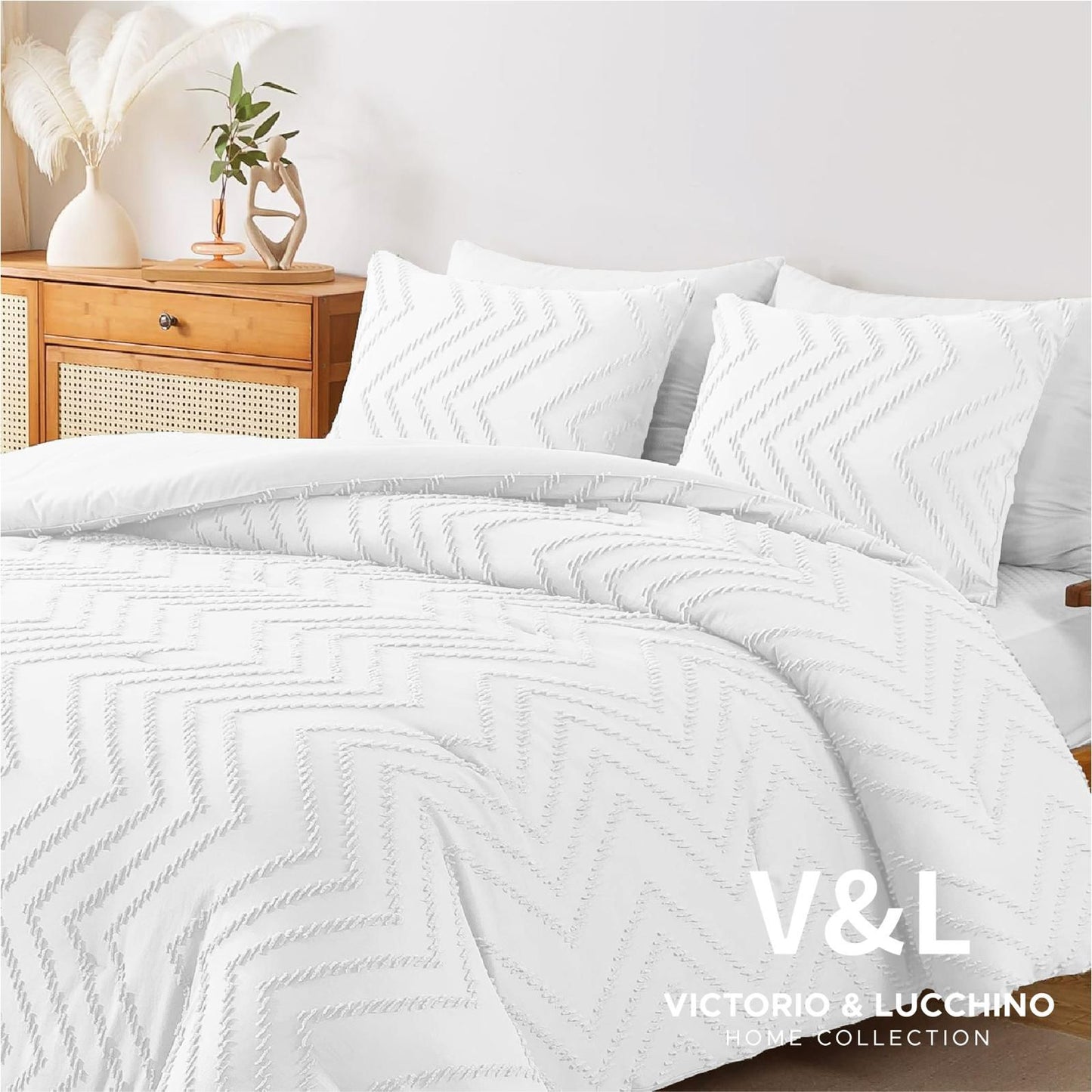 Colcha Blanca Atenea de Victorio & Lucchino con tufting