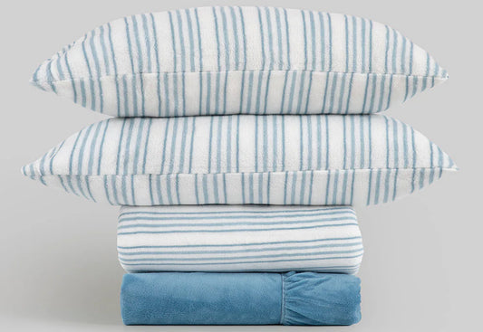 VENTA FLASH Sábana Coralina 220gr DON ALGODON Doble Cara Adriel azul