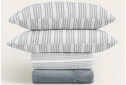 VENTA FLASH Sábana Coralina 220gr DON ALGODON Doble Cara Adriel gris