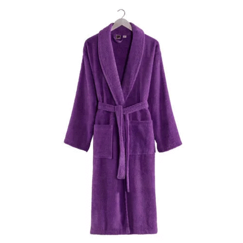 100% Cotton Bathrobe Unisex Purple