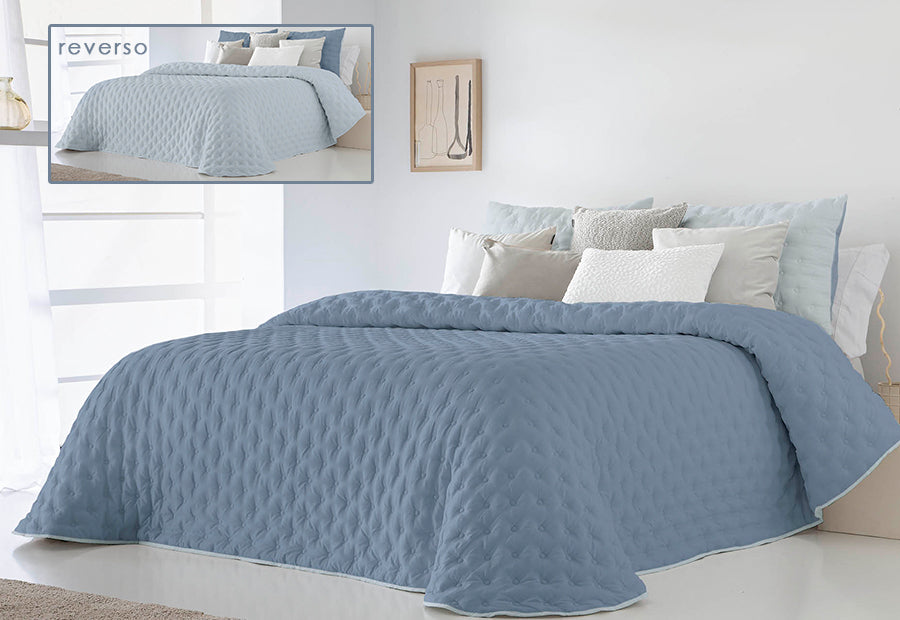 Edredón azul bicolor Conforter Reversible 250gr FUNDECO Anisa