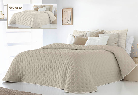 Edredón Conforter Bicolor Reversible 250gr FUNDECO Anisa color beige