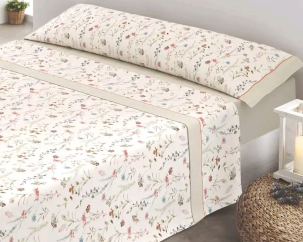 Juego de Sábanas Victorio y Luchino de verano modelo Zahara beige 100% Algodón