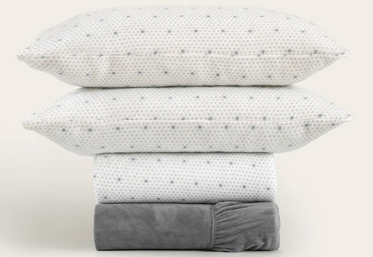 VENTA FLASH Sábana Coralina 220gr DON ALGODON Doble Cara Bianca gris