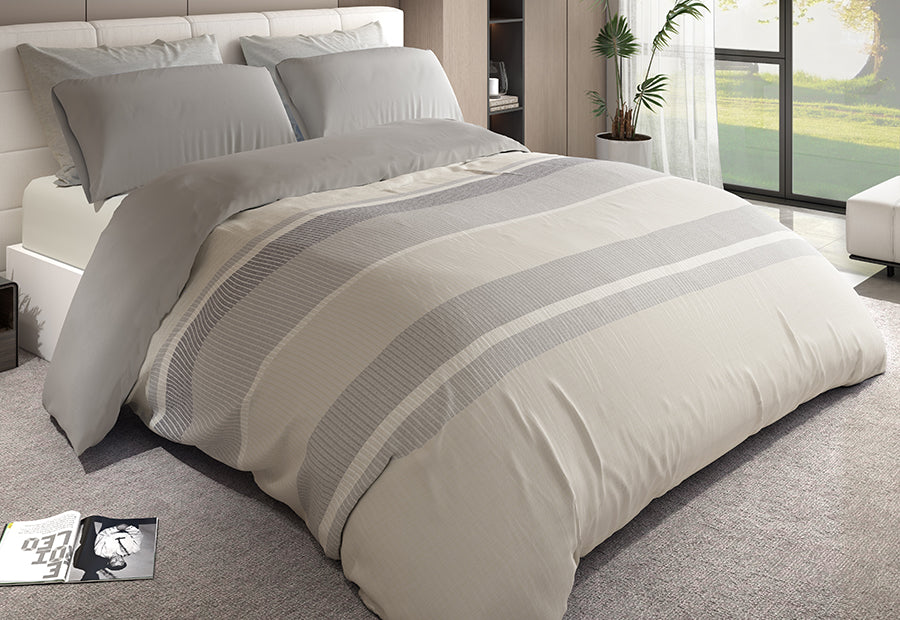 Funda Nórdica 3piezas Estampada BIANCA Born gris