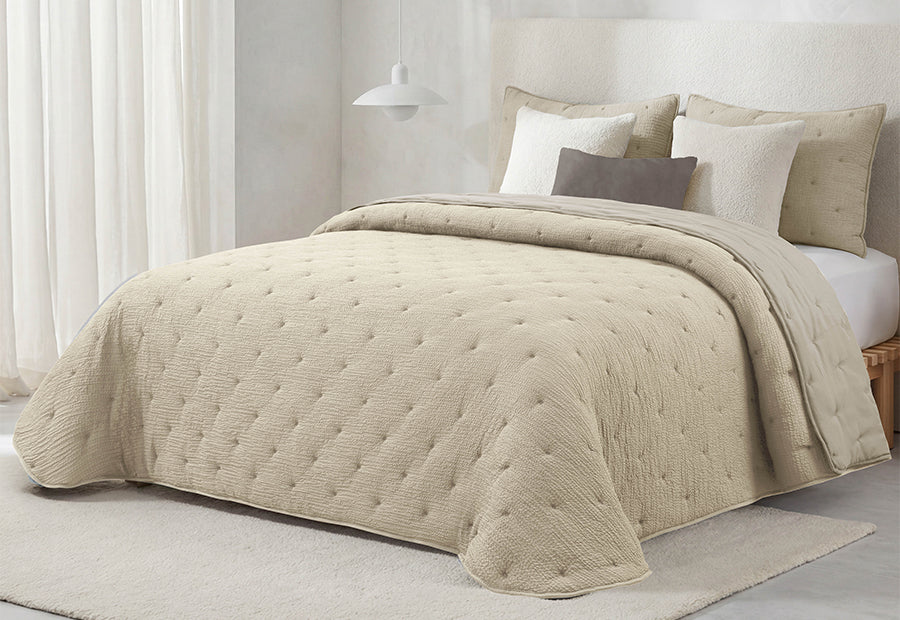 Edredón Conforter Bordado FUNDECO Britanie beige 250 gr