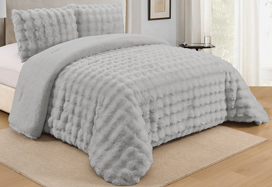 Edredón Conforter Rabbit Reverso Sherpa DN Burbujas gris 900 gramos