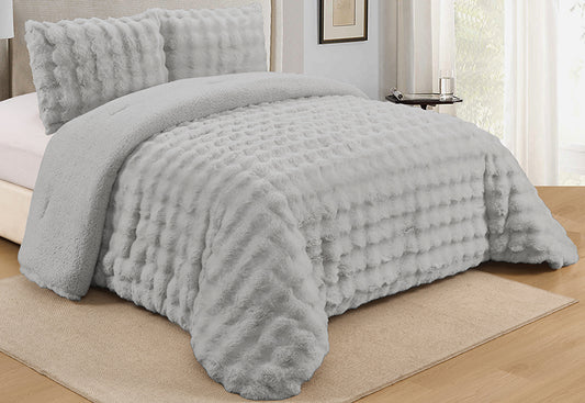 Edredón Conforter Rabbit Reverso Sherpa DN Burbujas gris 900 gramos