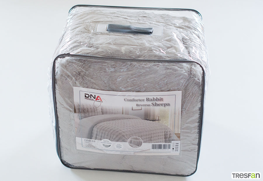 Edredón Conforter Rabbit Reverso Sherpa DN Burbujas gris 900 gramos