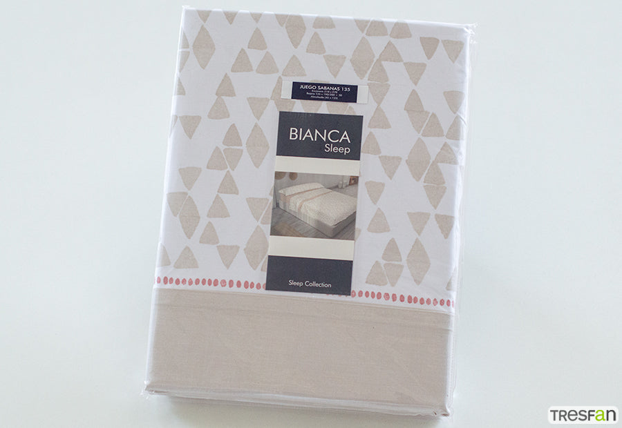 Juego de Sábana 30/27 Estampada BIANCA Candy beige