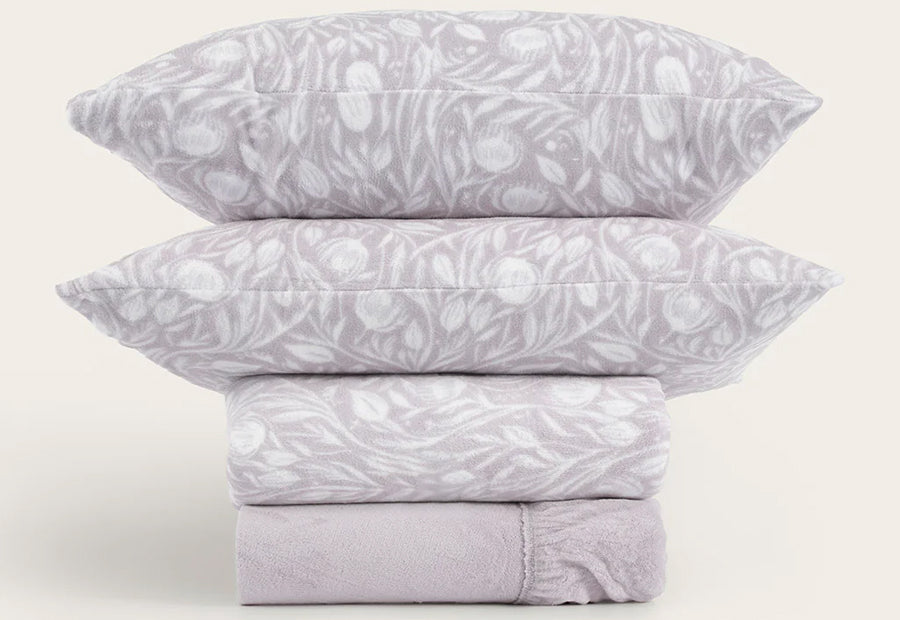 VENTA FLASH Sábana Coralina 220gr DON ALGODON Doble Cara Claris lavanda