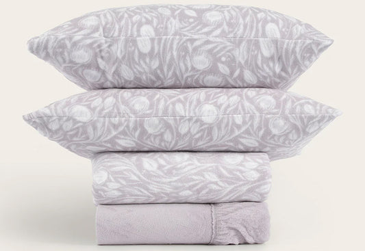 VENTA FLASH Sábana Coralina 220gr DON ALGODON Doble Cara Claris lavanda