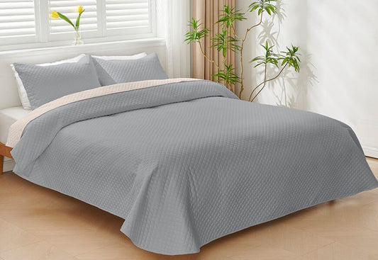 Two-color Reversible Bouti Quilt ICELANDS Demi Moore Gray