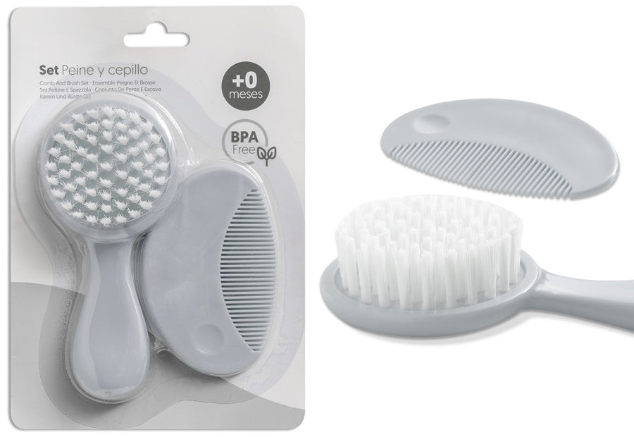 DON ALGODON Sábana Bordada+Aplique+Peines Viggo Blanco/Gris Cuna