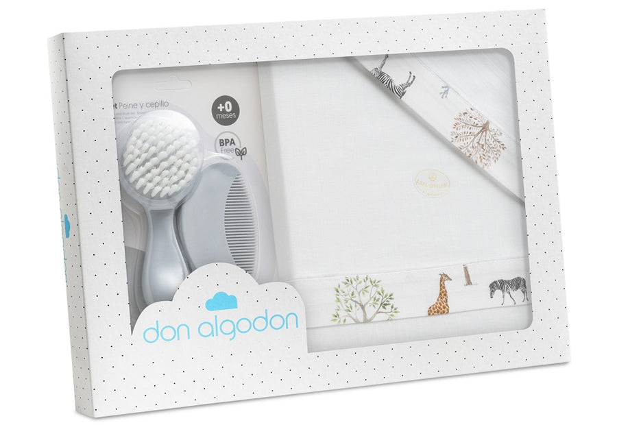 DON ALGODON Sábana Tela Algodón+Peine Serengueti D3197 Cuna