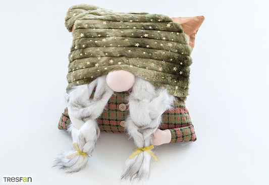 Funda Cojín 45x45 Navidad MC Formas Duende verde