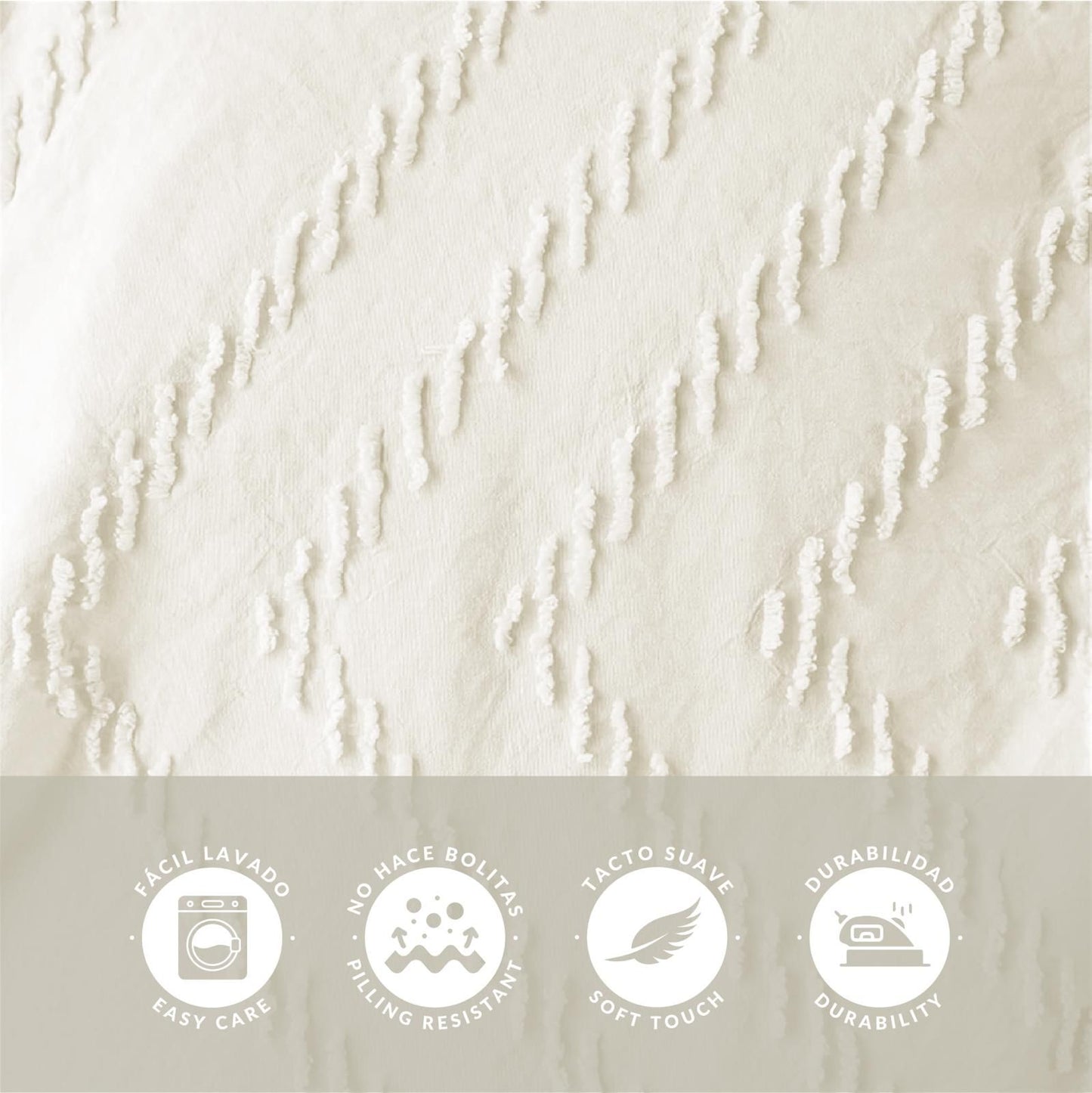 Colcha color crudo Atenea de Victorio & Lucchino con tufting